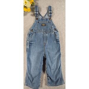 Y2K OshKosh B'gosh Classic Denim Overalls Baby Toddler 24m Vestbak Carpenter